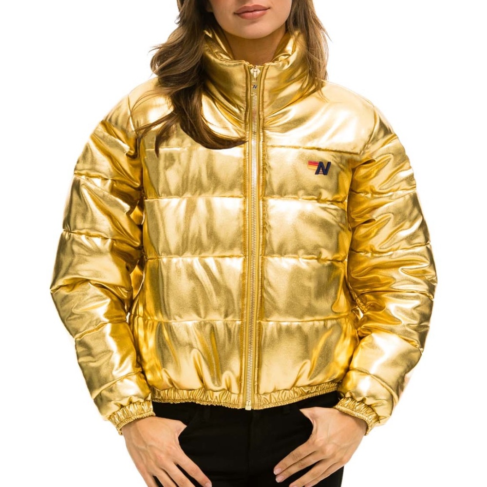 SUNBURST APRES PUFFER JACKET - GLOSSY GOLD